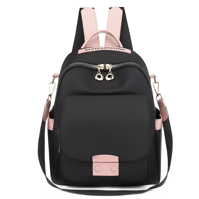 Oxford Cloth Travel Backpack Ladies School Bag