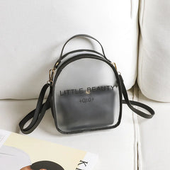 Ladies Letter Print Backpack Transparent Large Capacity Casual Mobile Phone Bag