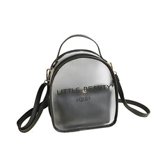 Ladies Letter Print Backpack Transparent Large Capacity Casual Mobile Phone Bag