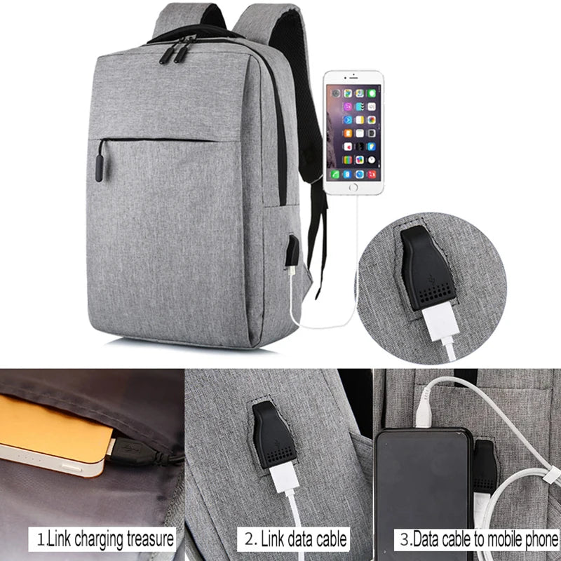 Anti Theft Laptop USB Backpack School Bag Rucksack