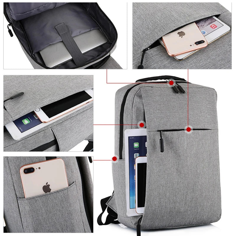 Anti Theft Laptop USB Backpack School Bag Rucksack