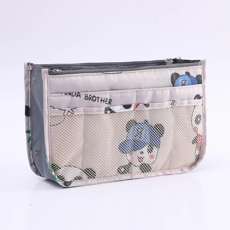 Large Capacity Cosmetic Bag Nylon Travel Organizer Handbag Makeup Bag