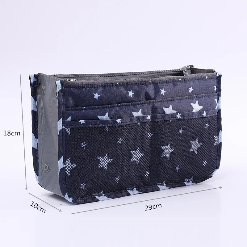 Large Capacity Cosmetic Bag Nylon Travel Organizer Handbag Makeup Bag