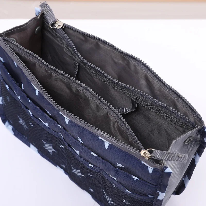 Large Capacity Cosmetic Bag Nylon Travel Organizer Handbag Makeup Bag