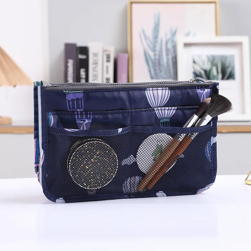 Large Capacity Cosmetic Bag Nylon Travel Organizer Handbag Makeup Bag