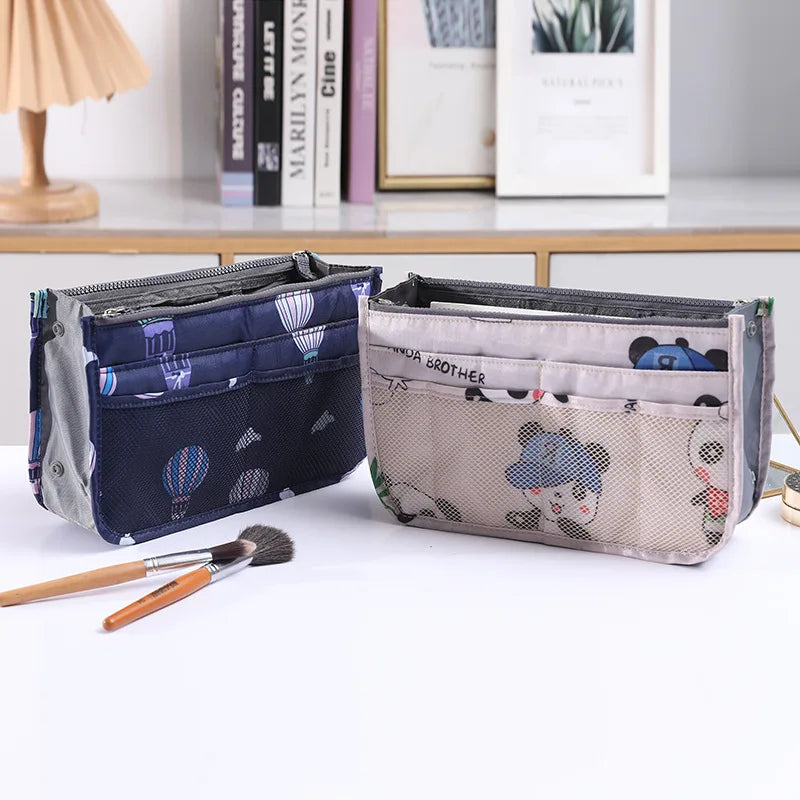 Large Capacity Cosmetic Bag Nylon Travel Organizer Handbag Makeup Bag