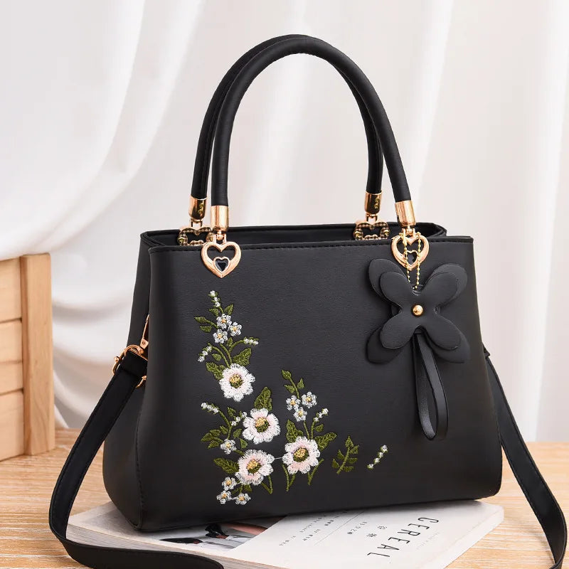 Embroidery High Capacity Women's Handbag