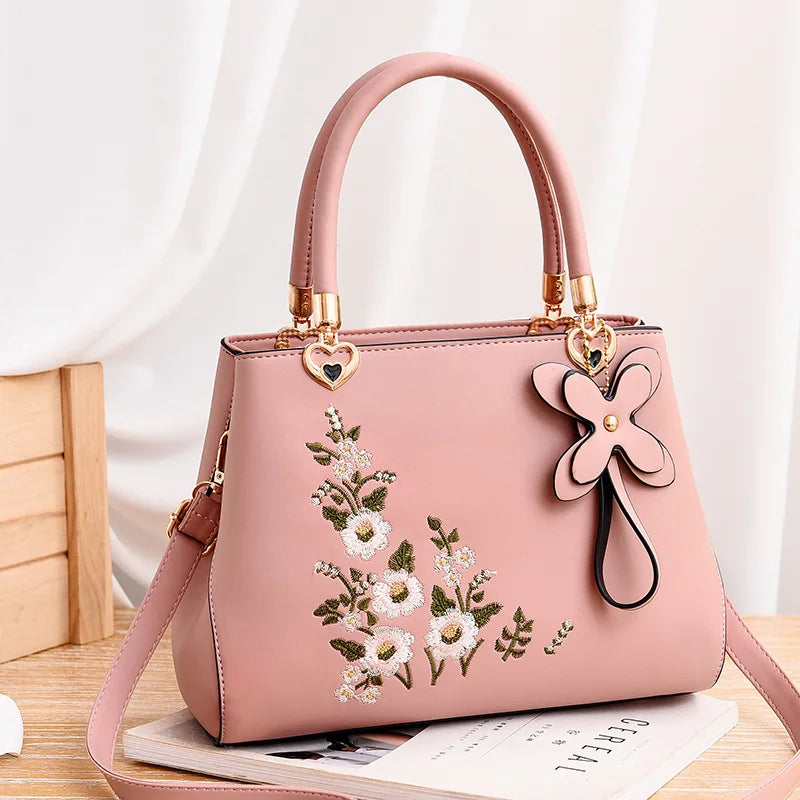 Embroidery High Capacity Women's Handbag