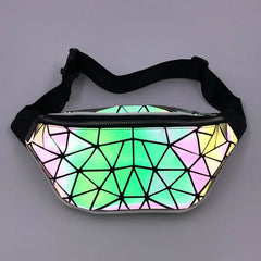 Holographic Waist Bag Geometry Fanny Pack Men Women Travel Chest Handbag