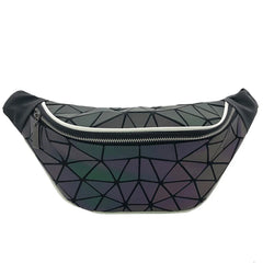 Holographic Waist Bag Geometry Fanny Pack Men Women Travel Chest Handbag