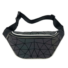 Holographic Waist Bag Geometry Fanny Pack Men Women Travel Chest Handbag