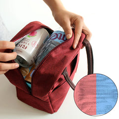 Whitemarble Lunch Bag Picnic Tote Canvas Handbag