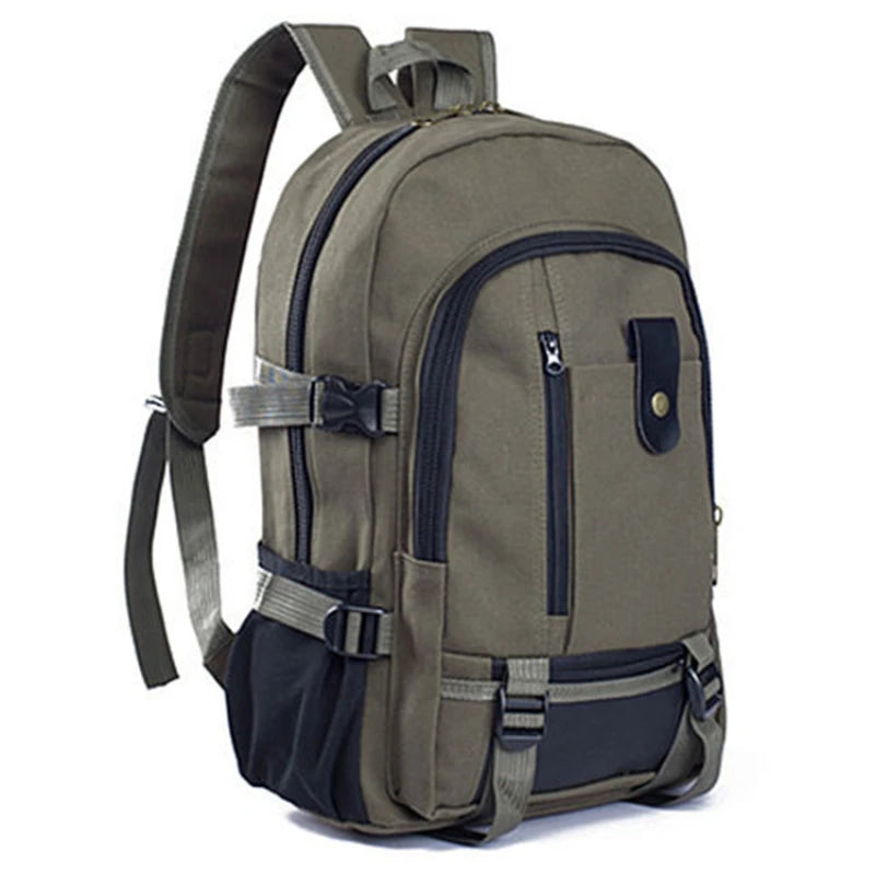 Canvas Backpack Mountaineering Bag Large Capacity Computer Bag