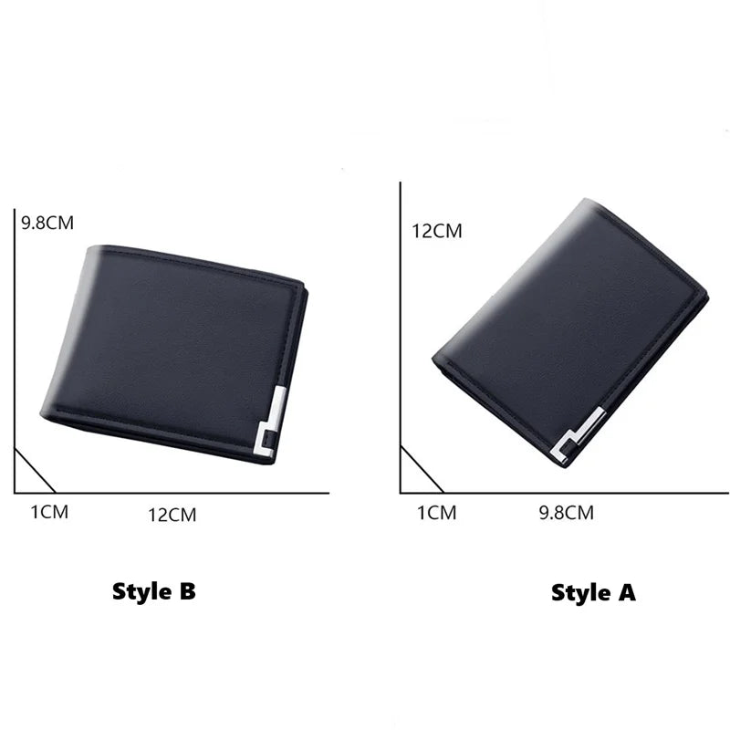 Men Wallets Small Money Purses Wallets Dollar Top Thin Zipper Leather Wallet