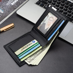 Men Wallets Small Money Purses Wallets Dollar Top Thin Zipper Leather Wallet
