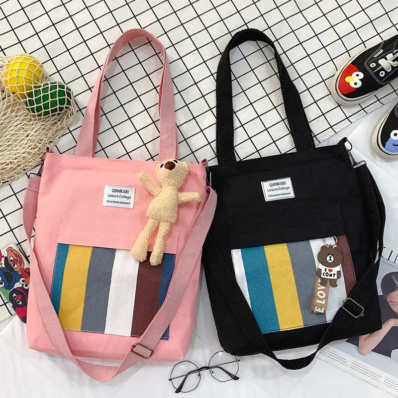 Crossbody Canvas Bag Artistic Fresh Student Schoolbag Ins Shoulder Handbag