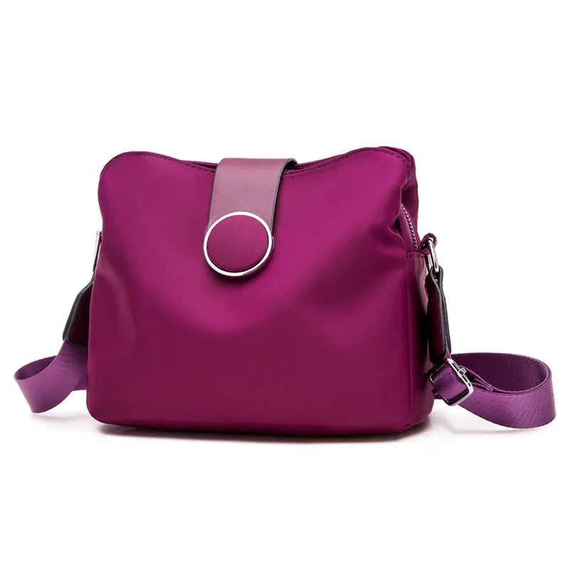 Multi-layer Nylon Shoulder Messenger Bag for Women