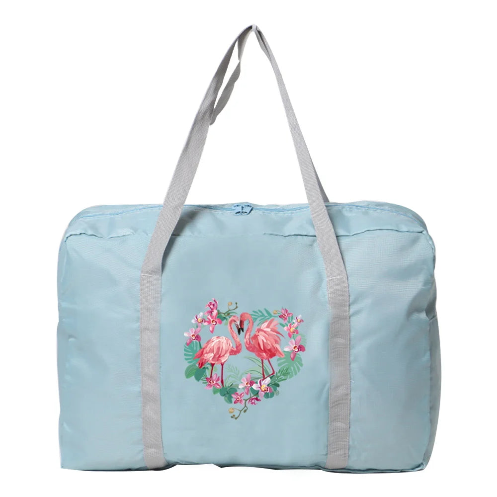 Nylon Foldable Travel Bags Large Capacity Storage - Flamingo Series