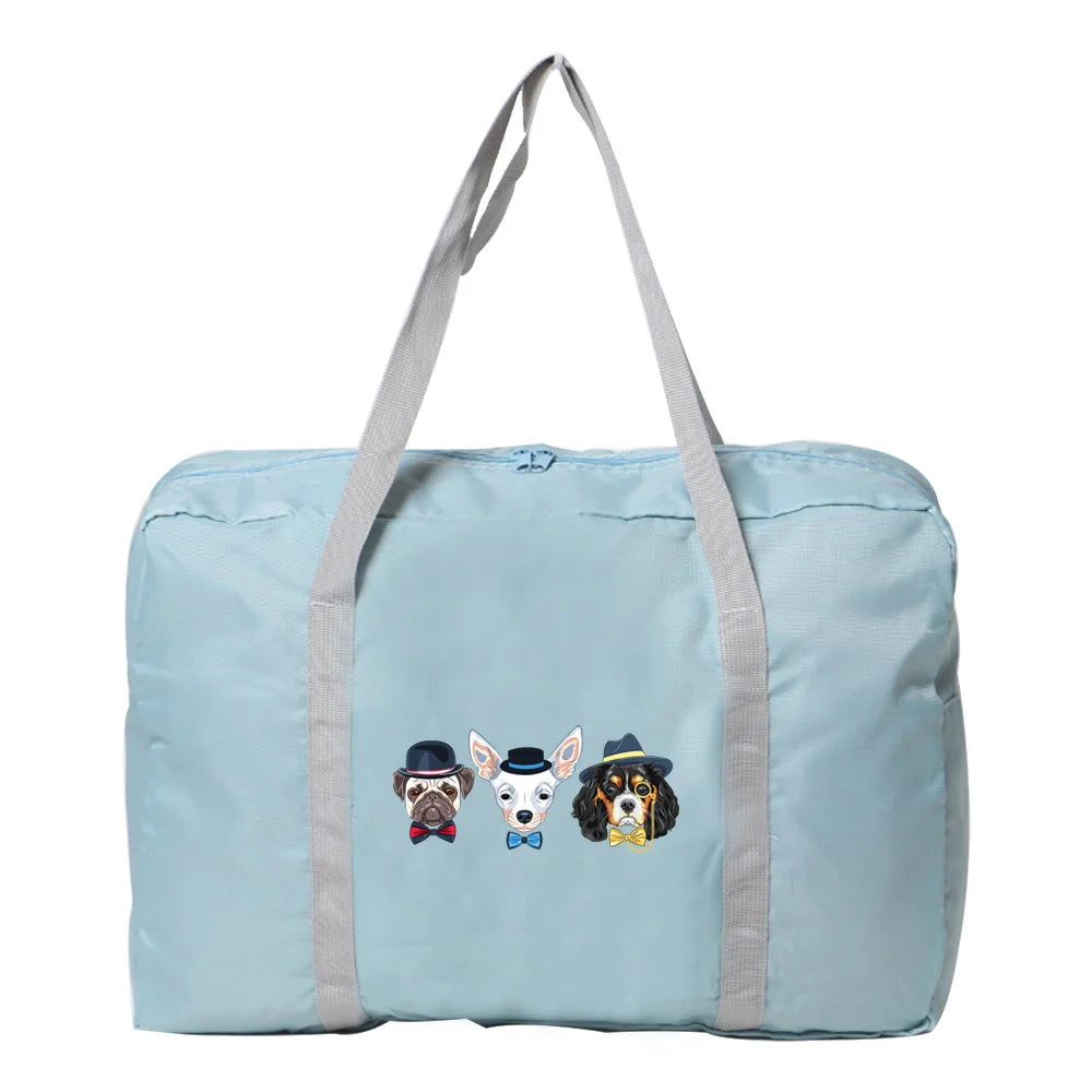 Nylon Foldable Travel Bags Unisex Large Capacity Dog Serie
