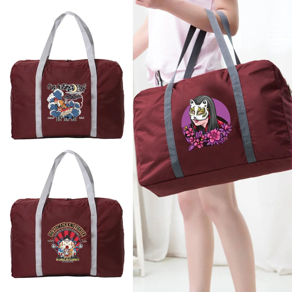 Nylon Foldable Travel Bags Large Capacity Luggage Unisex WaterProof Handbags