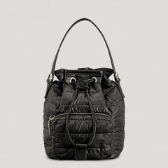 Quilted Nylon Bucket Bag Winter Shoulder Handbag