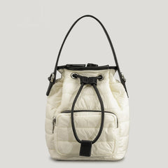 Quilted Nylon Bucket Bag Winter Shoulder Handbag
