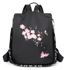 Embroidered Women's Backpack High Waterproof Bagpack Anti Theft Rucksack