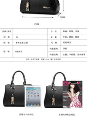 PU Leather Solid Shoulder Handbag Casual Mom Bag