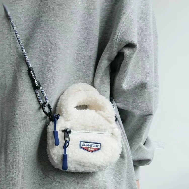Soft Plush Women's Crossbody Bag Lambs Wool Winter Fluffy Fur