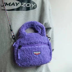 Soft Plush Women's Crossbody Bag Lambs Wool Winter Fluffy Fur