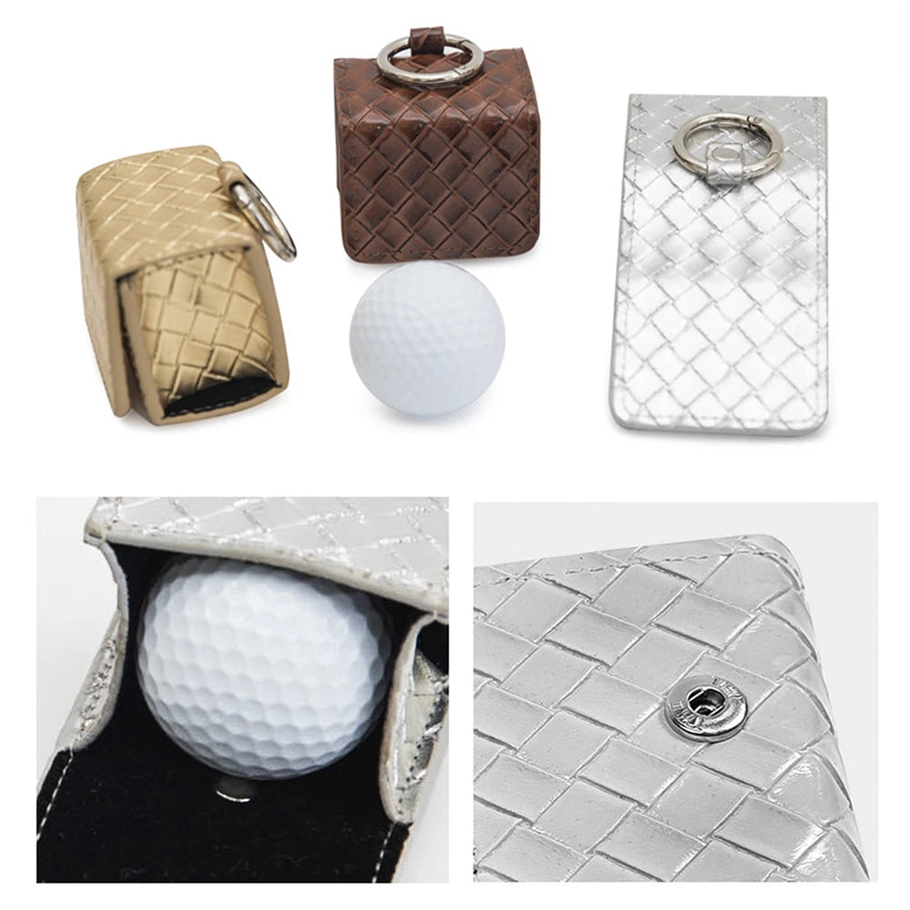 Golf Ball Waist Bag Lightweight Leather Square Waist Pack Storage Case