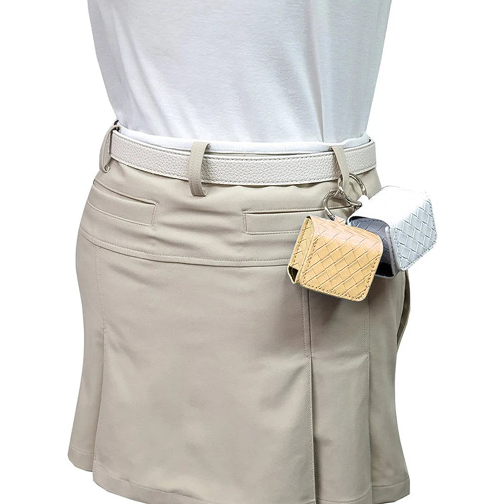 Golf Ball Waist Bag Lightweight Leather Square Waist Pack Storage Case