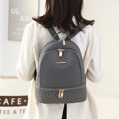 Retro Women Backpack Rivet Anti Theft Pocket Shoulder Bag