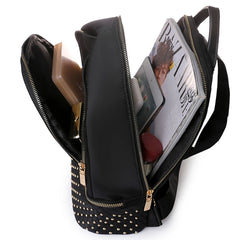 Retro Women Backpack Oxford Cloth Rivet Anti Theft Shoulder Bag