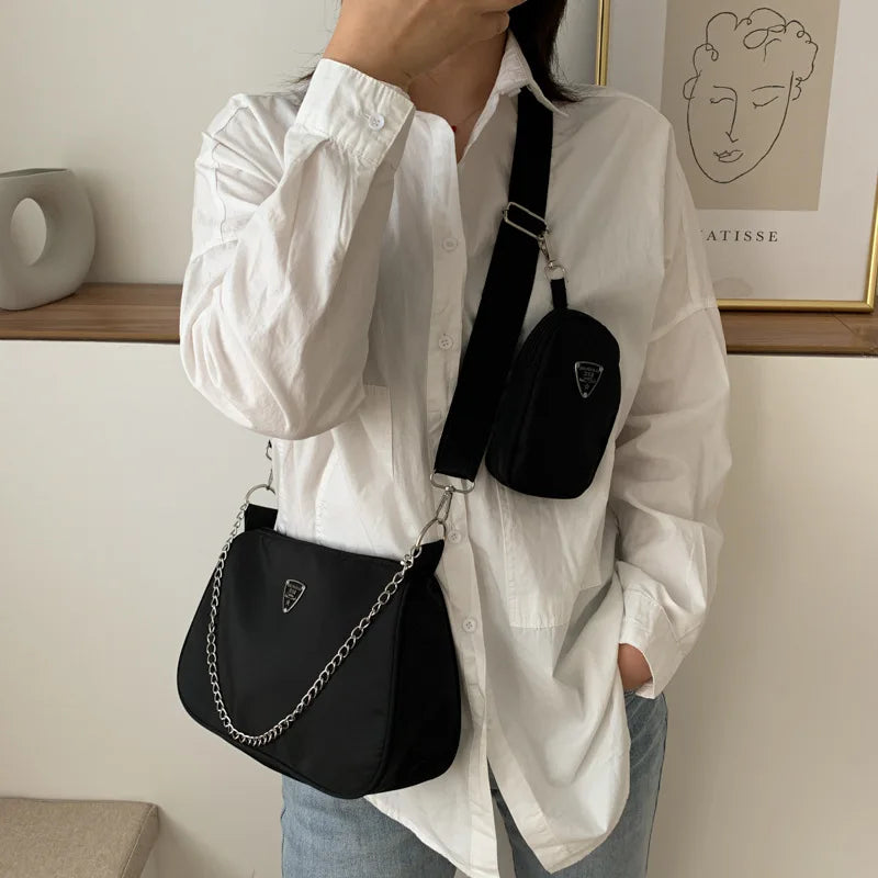 Retro Crossbody Bags Crescent Chain Shoulder Bags