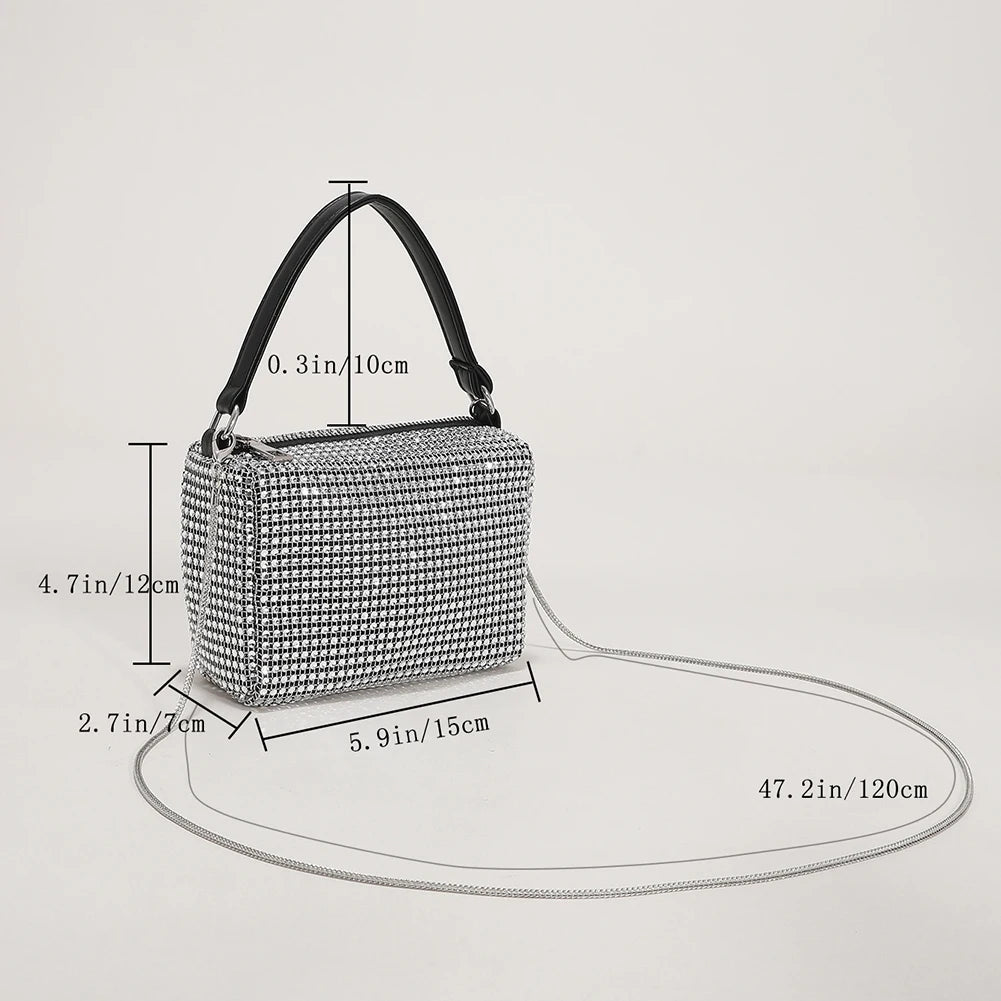 Rhinestone Handbag for Women Shoulder Bag Purse Ladies Crossbody Bag