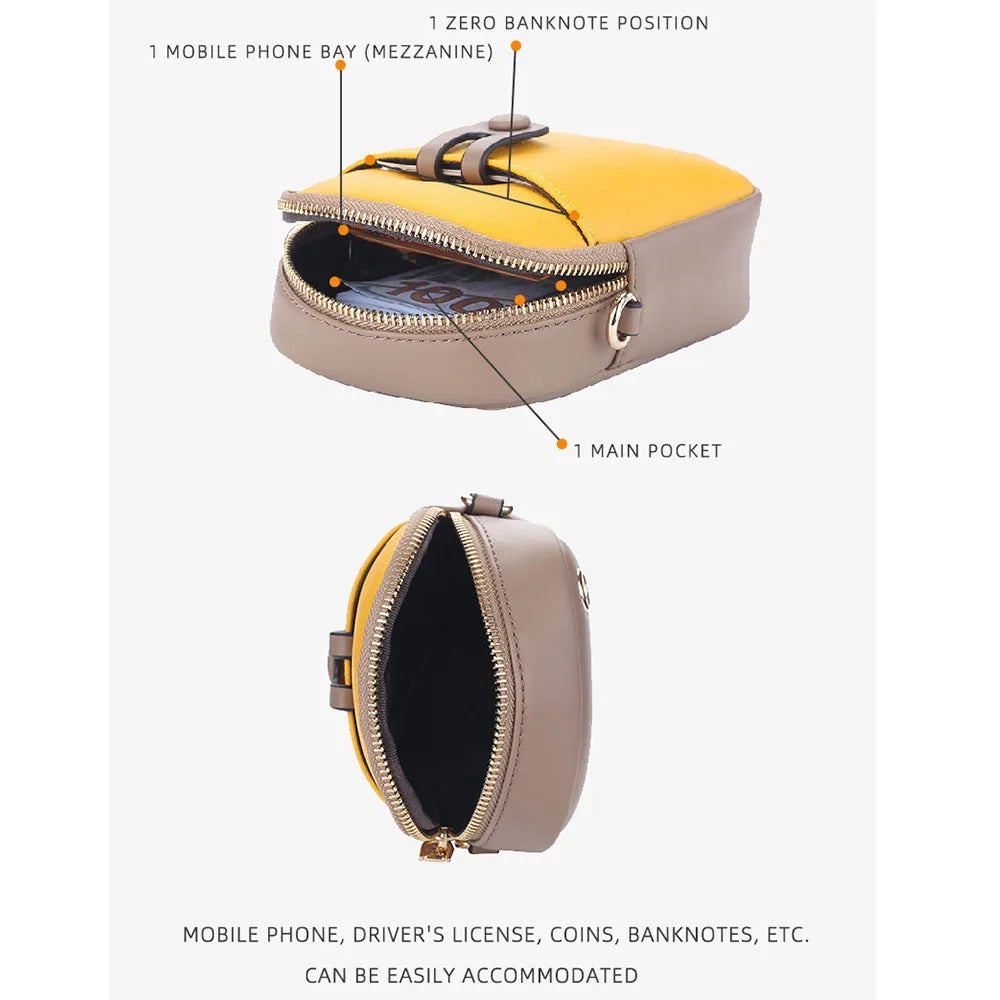 Yellow Small Women Shoulder Bag Top Phone Pocket Summer Girl Bags