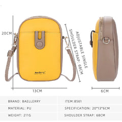 Yellow Small Women Shoulder Bag Top Phone Pocket Summer Girl Bags