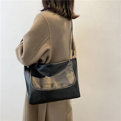 Soft Pu Leather Shoulder Bag for Women - Large Capacity