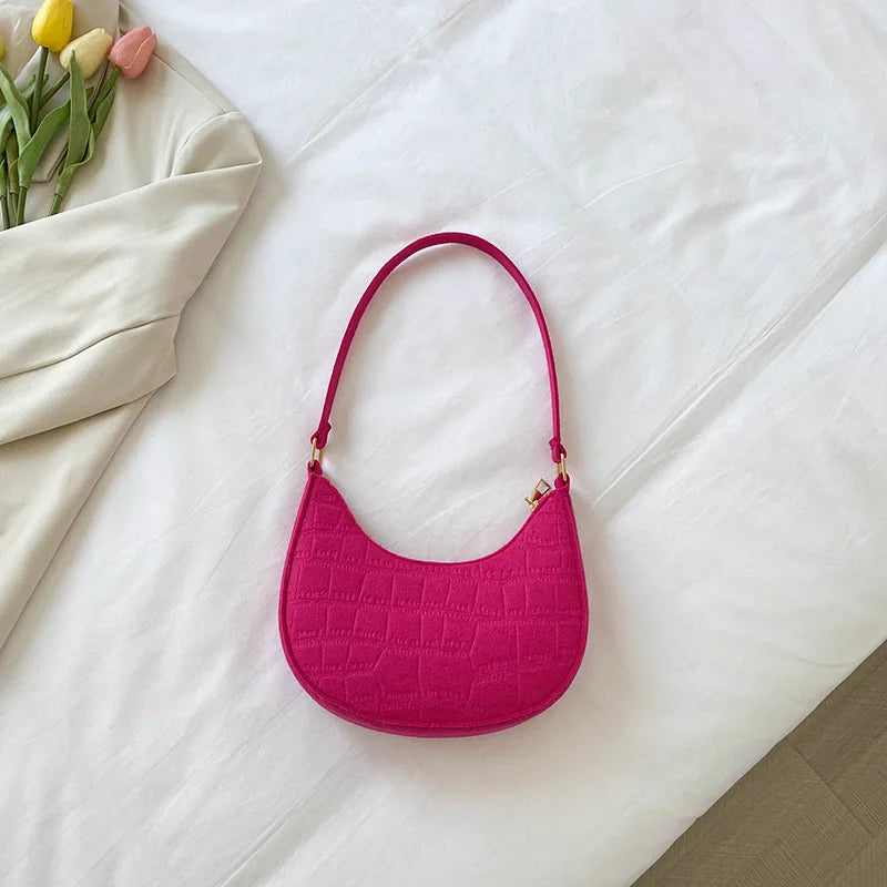 Women's Casual Mini Underarm Bag, Leather Shoulder Tote