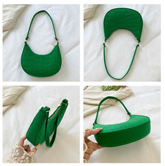 Women's Casual Mini Underarm Bag, Leather Shoulder Tote