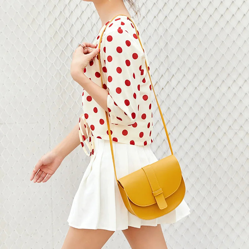 Solid Saddle Bag Casual Women's Bag Female Single Shoulder Bag