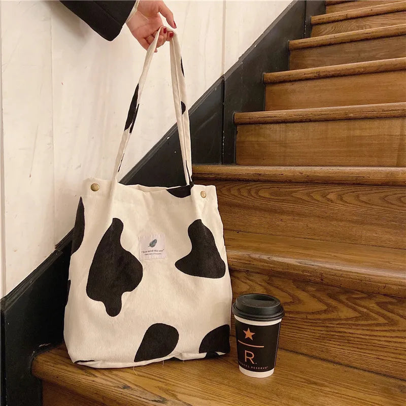 Corduroy Shoulder Bag Large Capacity Tote