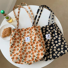 Corduroy Shoulder Bag Large Capacity Tote