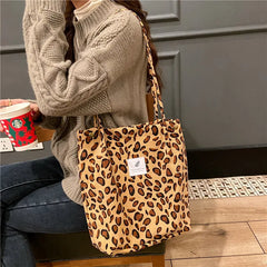 Corduroy Shoulder Bag Large Capacity Tote