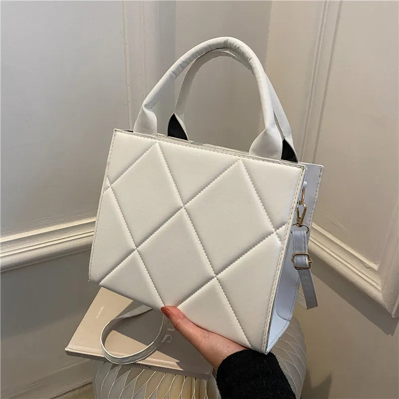 Spring Women Shoulder Bag Plaid Pu Leather Crossbody Bags Ladies Handbags