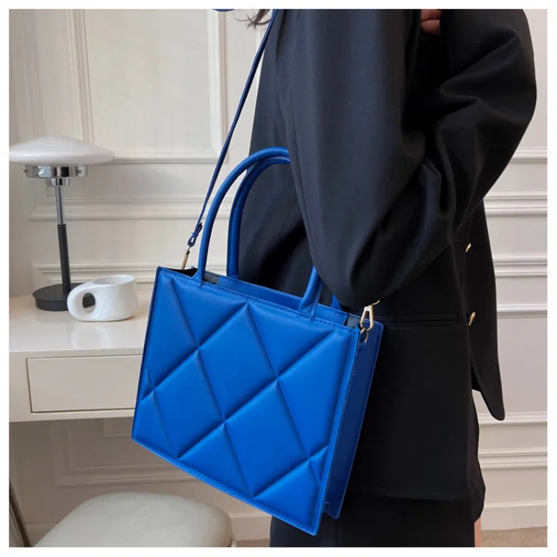 Spring Women Shoulder Bag Plaid Crossbody Handbag Top Handle Bag