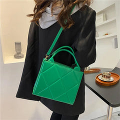 Spring Women Shoulder Bag Plaid Pu Leather Crossbody Bags Ladies Handbags