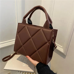 Spring Women Shoulder Bag Plaid Pu Leather Crossbody Bags Ladies Handbags
