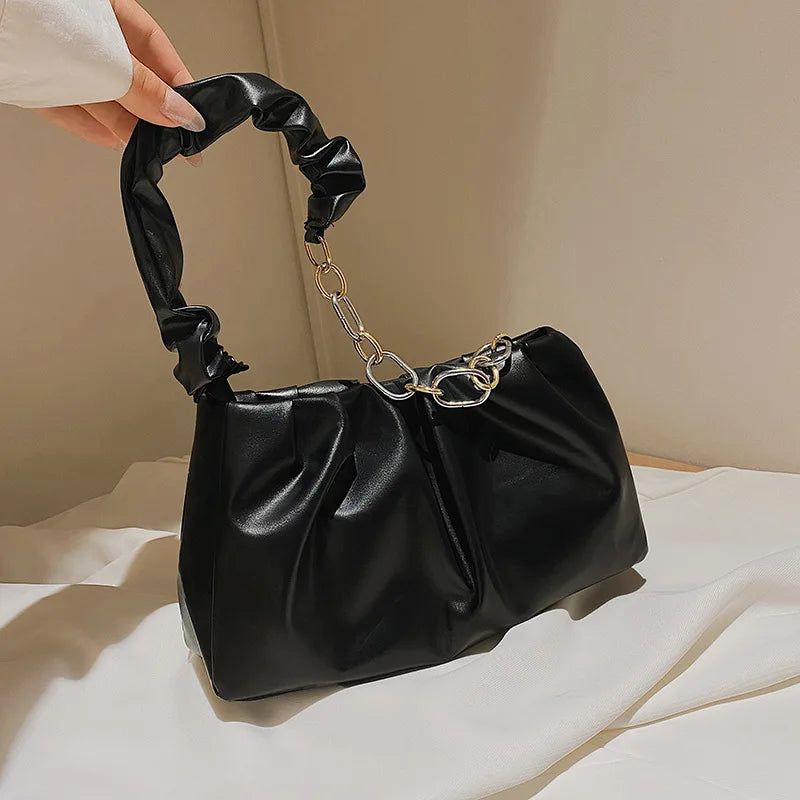 Retro Metal Chain Shoulder Bag for Women